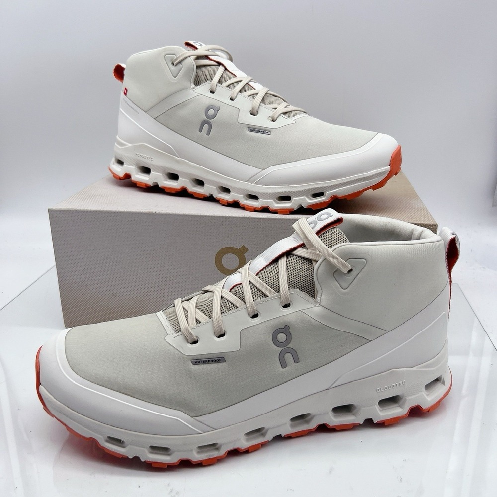 On Cloudroam Men's Waterproof Hiking Sneakers Running Shoes White Lace Up US 12